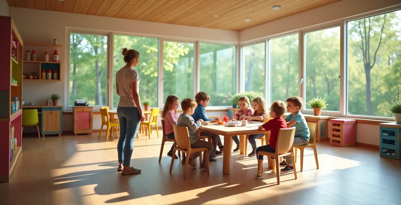 Professionelle Kinderanimation in modernem Freizeithaus auf deutschem 5-Sterne-Campingplatz