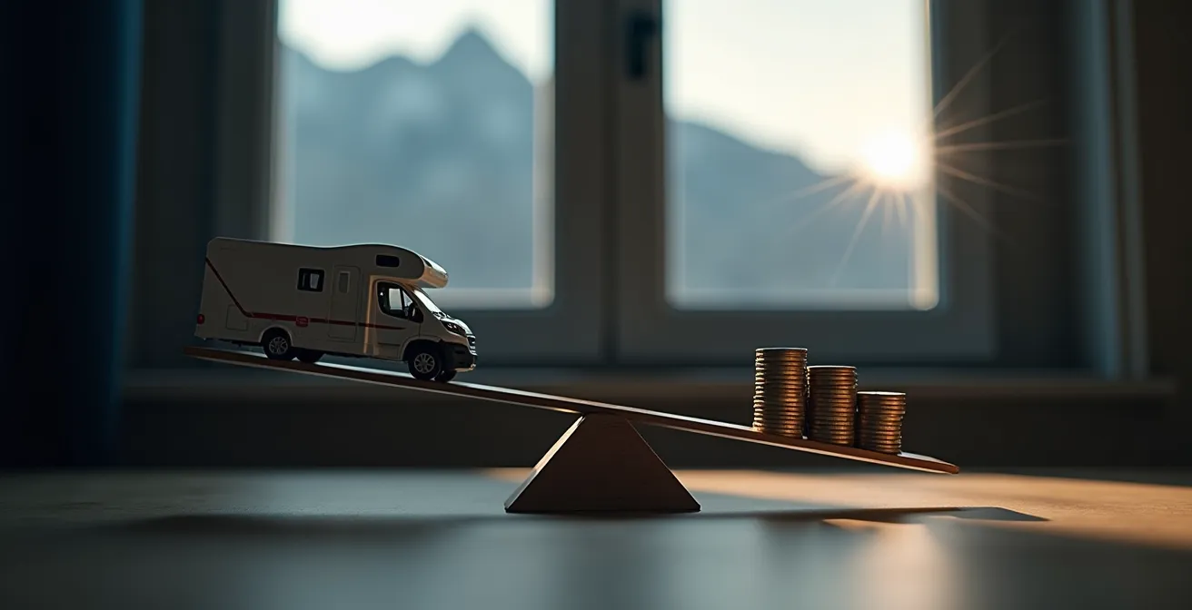 Polizeikontrolle eines Wohnmobils am Gotthard-Pass